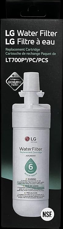 LG LT700P- 6 Month / 200 Gallon Capacity Replacement Refrigerator Water Filter (NSF42 and NSF53) ADQ36006101, ADQ36006113, ADQ75795103, or AGF80300702 , White , Single