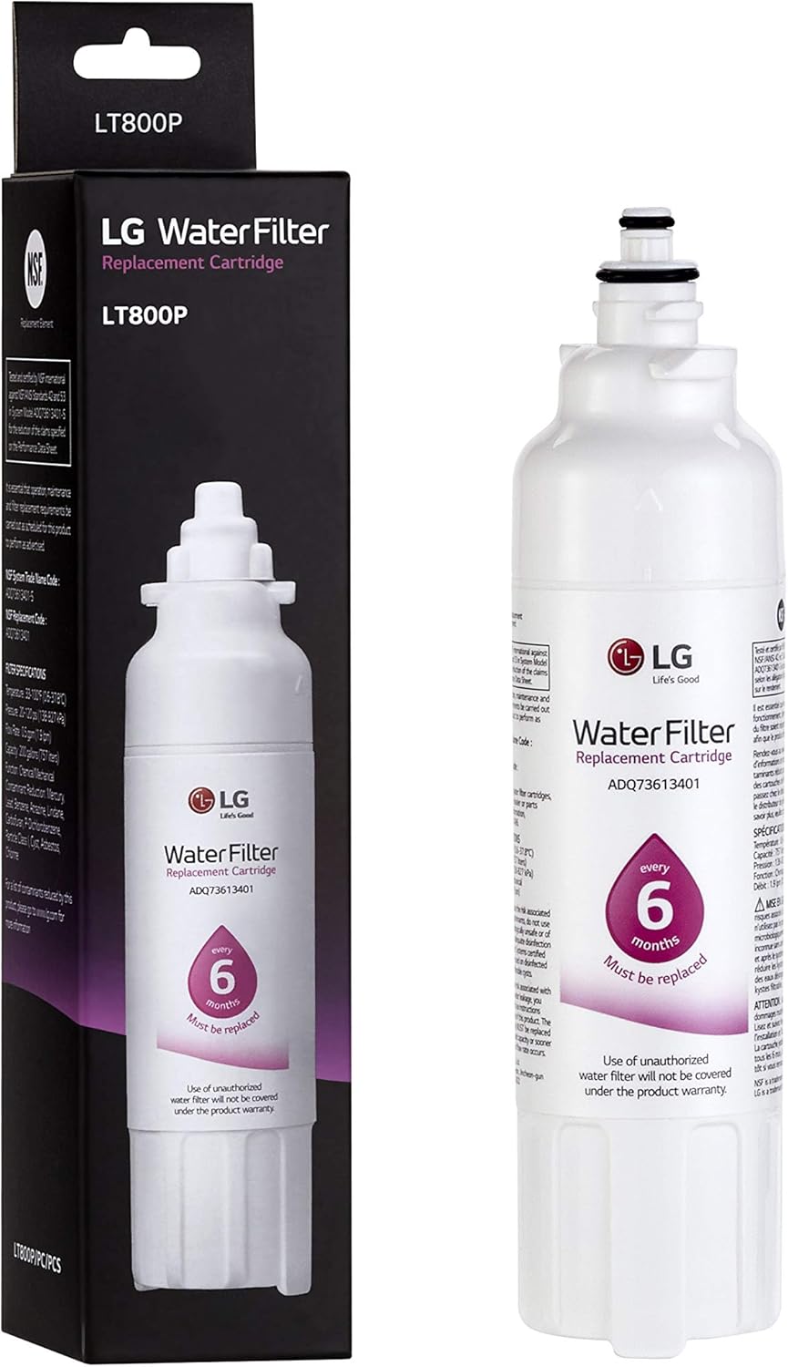 LG LT800P- 6 Month / 200 Gallon Capacity Replacement Refrigerator Water Filter (NSF42 and NSF53) ADQ73613401, ADQ73613408, or ADQ75795104 , White