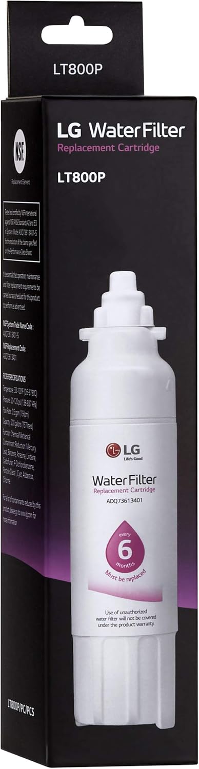 LG LT800P- 6 Month / 200 Gallon Capacity Replacement Refrigerator Water Filter (NSF42 and NSF53) ADQ73613401, ADQ73613408, or ADQ75795104 , White
